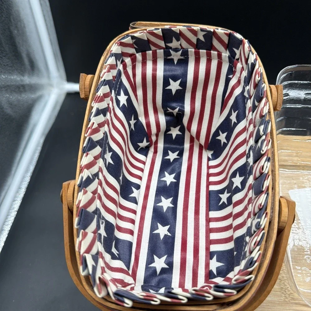 Longaberger 1996 All American Summertime vegetable basket liner divided protcr